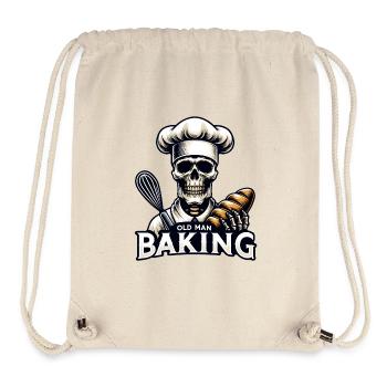 Old Man Baking Skull mit Bäckermütze backt Brot - Stanley/Stella recycelter Gym Bag - Naturweiß - Vorne