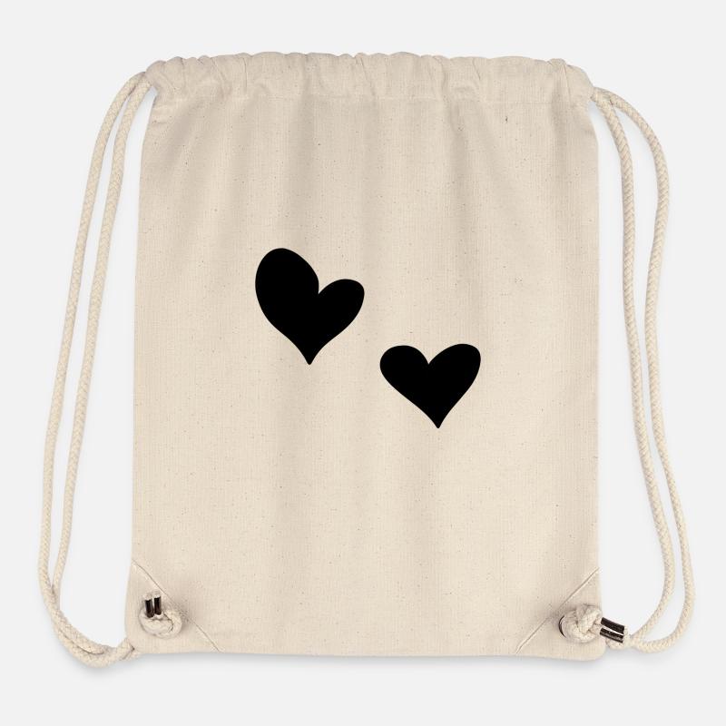 two hearts heart symbol love - Stanley/Stella Recycled Gym Bag - natural