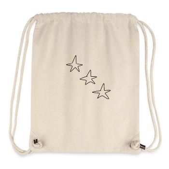 icône de formes d’étoiles à trois étoiles - Sac à cordon recyclé Stanley/Stella - blanc naturel - Devant