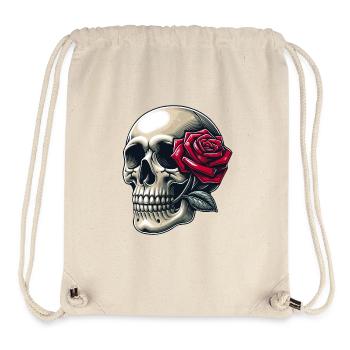 Skull with rose between the teeth - Stanley/Stella Recycled Gym Bag - natural - Front