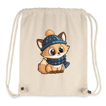 Niedlicher Fuchs mit Schal und Pudelmütze. - Stanley/Stella recycelter Gym Bag - Naturweiß - Vorne