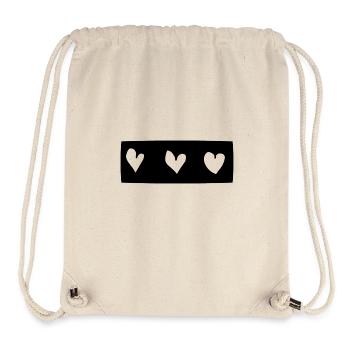 Trois Coeurs Coeur Rectangle Forme D’amour - Sac à cordon recyclé Stanley/Stella - blanc naturel - Devant