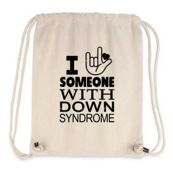 Amoureux du syndrome de Down - Sac à cordon recyclé Stanley/Stella - blanc naturel - Devant