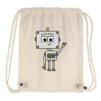 Robot Johnny - Sac à cordon recyclé Stanley/Stella - blanc naturel - Devant