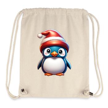 Manchot / Animal / Noël / Hiver / Enfantin - Sac à cordon recyclé Stanley/Stella - blanc naturel - Devant