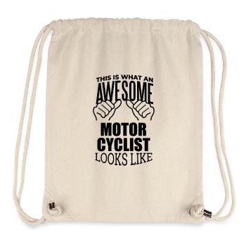 Motorradfahrer - Stanley/Stella recycelter Gym Bag - Naturweiß - Vorne