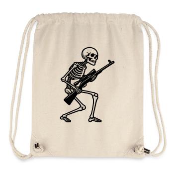 skeleton with sniper rifle - Stanley/Stella Recycled Gym Bag - natural - Front