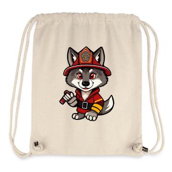 Heroic Firewolf - Cartoon Illustration - Stanley/Stella Recycled Gym Bag - natural - Front