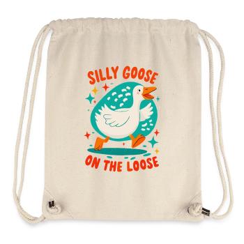 Silly Goose on the Loose - Stanley/Stella Recycled Gym Bag - natural - Front
