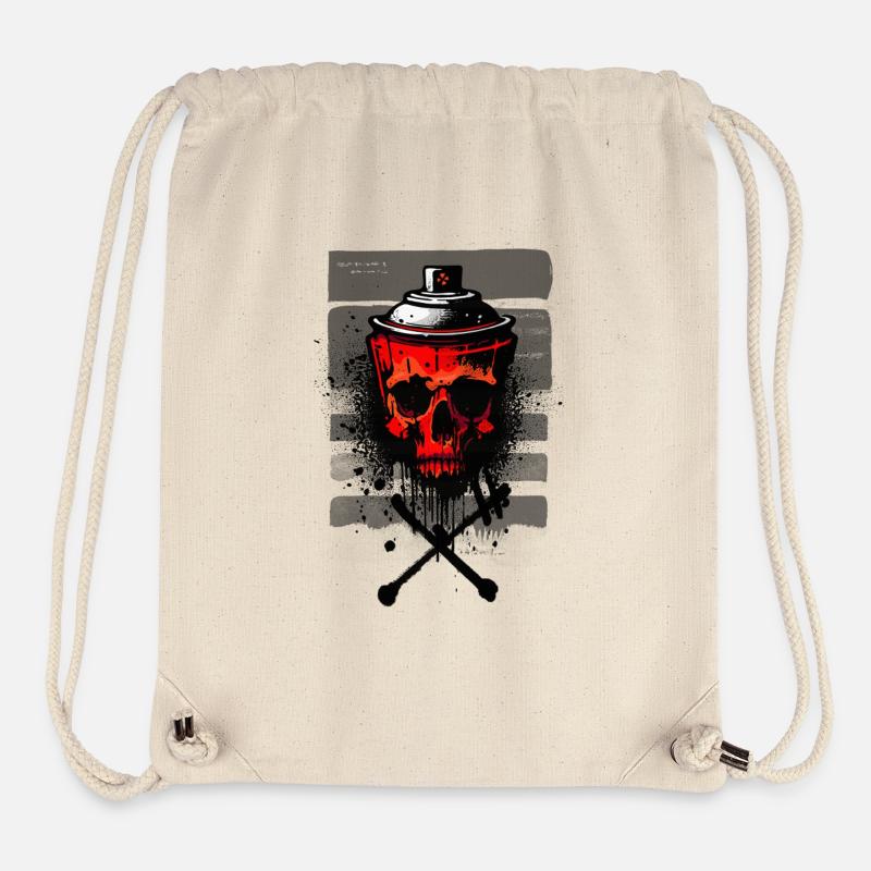 Rotes städtisches Schädelspray - Stanley/Stella recycelter Gym Bag - Naturweiß