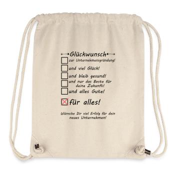 Unternehmensgründung Firma gründen Glückwunsch - Stanley/Stella recycelter Gym Bag - Naturweiß - Vorne