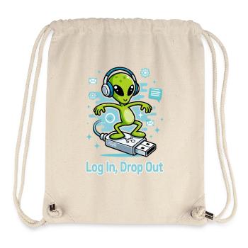 👽 Alien sur l’USB Surf - Sac à cordon recyclé Stanley/Stella - blanc naturel - Devant