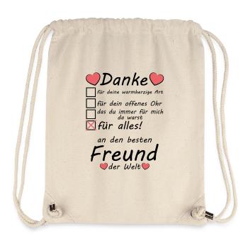 Meilleur ami gay gay du monde Dites merci - Sac à cordon recyclé Stanley/Stella - blanc naturel - Devant