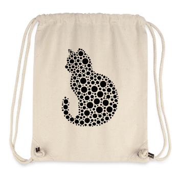 Dot Art Cats Silhouette pour les amoureux des chats - Sac à cordon recyclé Stanley/Stella - blanc naturel - Devant