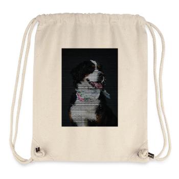 Mosaik Hund mit bunter Halskette - Stanley/Stella recycelter Gym Bag - Naturweiß - Vorne