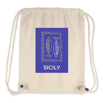 Sizilianische Fischsilhouette Sizilien - Stanley/Stella recycelter Gym Bag - Naturweiß - Vorne