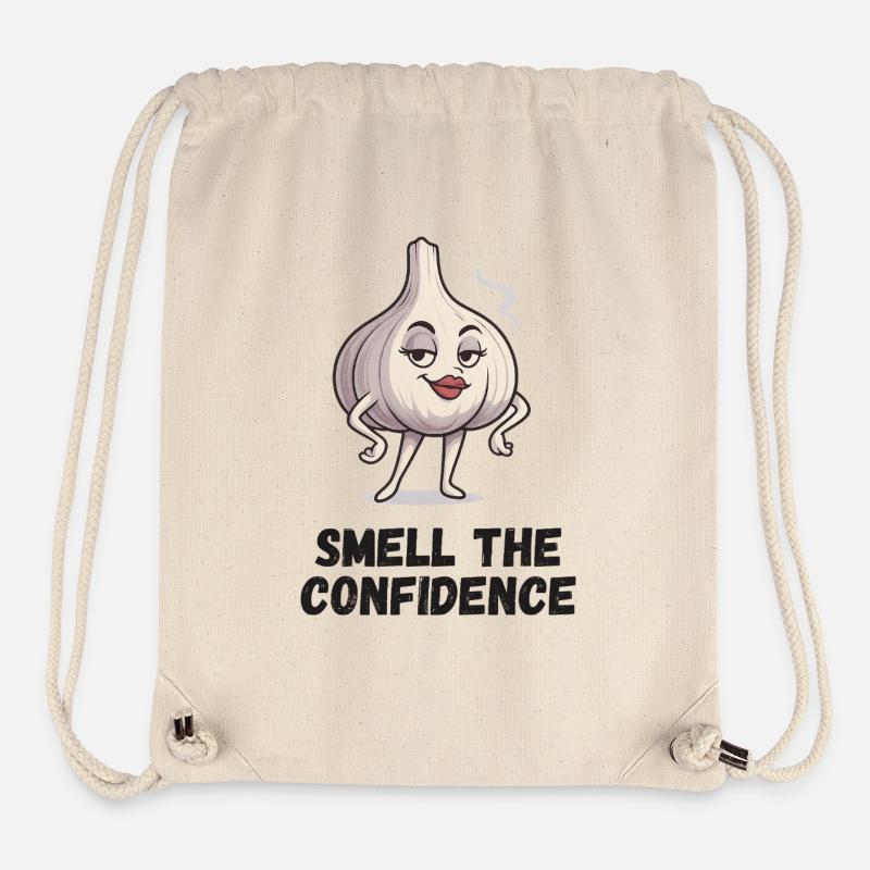 Confiance en l’ail Dessin animé Lady Garlic - Sac à cordon recyclé Stanley/Stella - blanc naturel