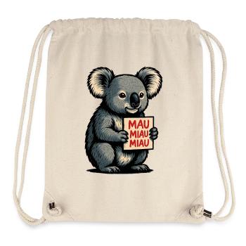 Koala with Mau Meow Meow Sign - Stanley/Stella Recycled Gym Bag - natural - Front