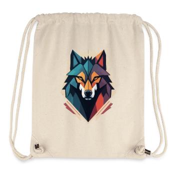 Geometrischer Wolfskopf - Stanley/Stella recycelter Gym Bag - Naturweiß - Vorne