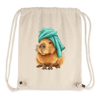 Capybara with cloth - Stanley/Stella Recycled Gym Bag - natural - Front
