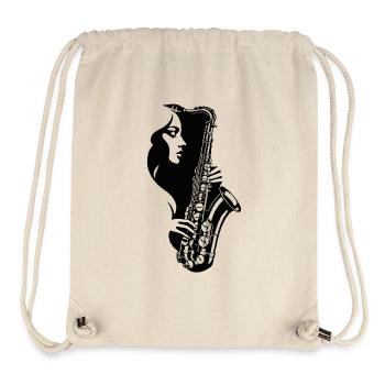 Woman with saxophone - Stanley/Stella Recycled Gym Bag - natural - Front
