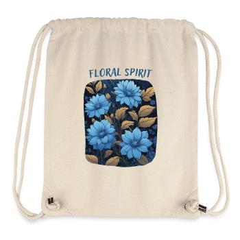 Blue Flowers - Stanley/Stella Recycled Gym Bag - natural - Front