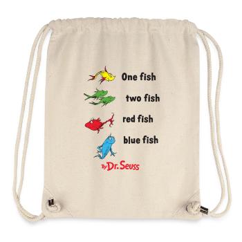One Fish Two Fish Red Fish Blue Fish Iconic Design - Sac à cordon recyclé Stanley/Stella - blanc naturel - Devant