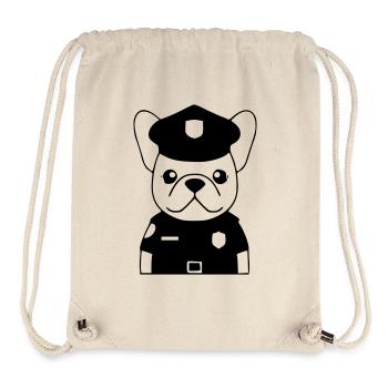 Frenchie Polizist Hund Schwarz - Stanley/Stella recycelter Gym Bag - Naturweiß - Vorne