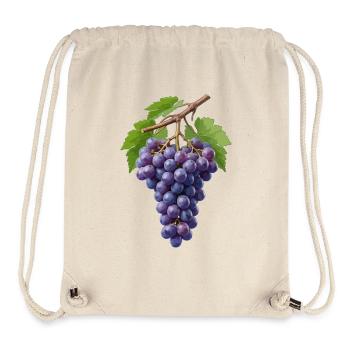 Dunkelviolette Traubentraube - Stanley/Stella recycelter Gym Bag - Naturweiß - Vorne