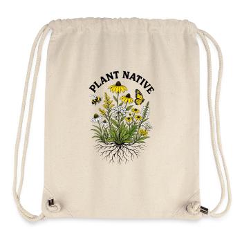 Plantez un jardin indigène des abeilles et des échinaces - Sac à cordon recyclé Stanley/Stella - blanc naturel - Devant