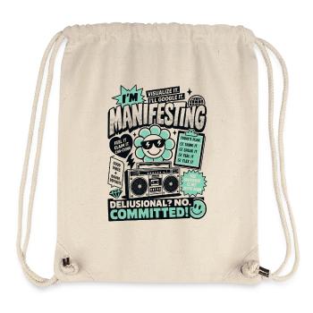 I'm Manifesting Committed Motivation - Stanley/Stella recycelter Gym Bag - Naturweiß - Vorne