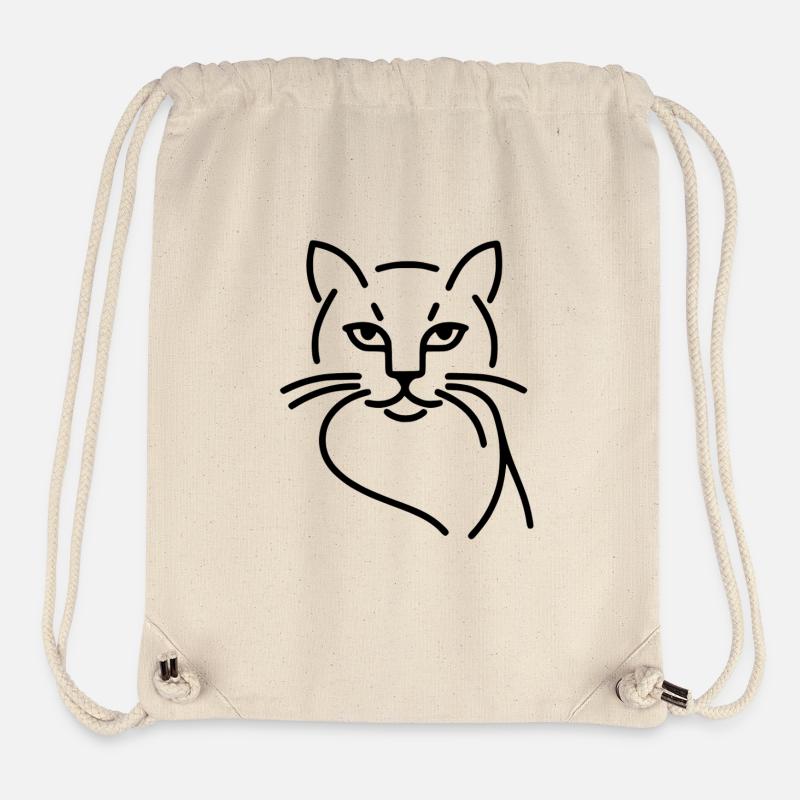 Portrait de chat mignon en noir et blanc - Sac à cordon recyclé Stanley/Stella - blanc naturel