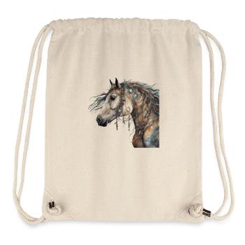 Cheval Chamanique Power Animal - Sac à cordon recyclé Stanley/Stella - blanc naturel - Devant