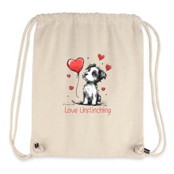 Liebe unerschrocken | Ein Zitat von Dogs Love - Stanley/Stella recycelter Gym Bag - Naturweiß - Vorne