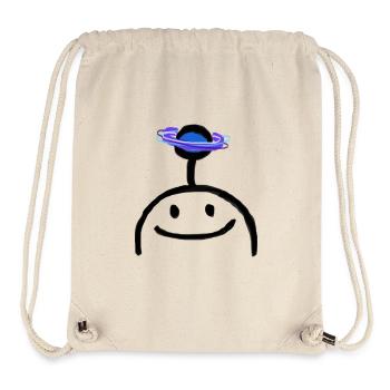 Neon-Kosmosring um blauen Orb - Stanley/Stella recycelter Gym Bag - Naturweiß - Vorne