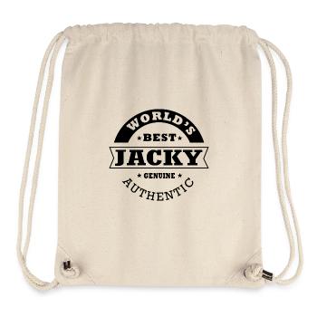 Jacky das beste Geschenk der Welt Vorname Jacky - Stanley/Stella recycelter Gym Bag - Naturweiß - Vorne