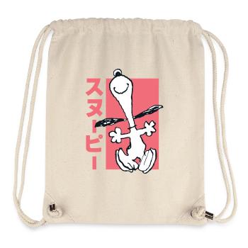 Peanuts Design Mit Rennendem Snoopy Lustig - Stanley/Stella recycelter Gym Bag - Naturweiß - Vorne