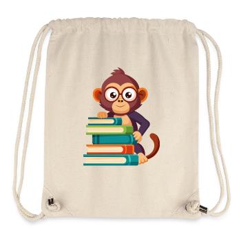 Jungle Junior: Playful Monkey Adventure - Stanley/Stella Recycled Gym Bag - natural - Front