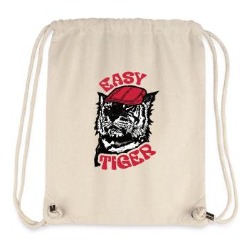 Einfacher Tiger, Vintage-Illustration, Tigergesicht - Stanley/Stella recycelter Gym Bag - Naturweiß - Vorne