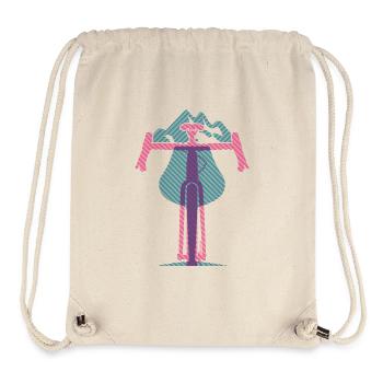 Minimalist bike design, mountains, optical effect - Stanley/Stella Recycled Gym Bag - natural - Front