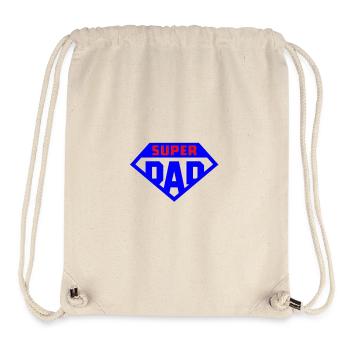Badge Super Dad Bleu Vif - Sac à cordon recyclé Stanley/Stella - blanc naturel - Devant