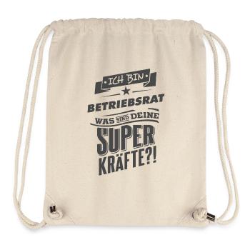 NEU Superpower Betriebsrat RAHMENLOS Geschenk - Stanley/Stella recycelter Gym Bag - Naturweiß - Vorne