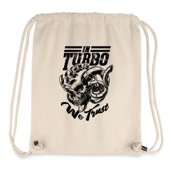 Nous avons confiance en Turbo Skull, tuners, mécanique, Boost - Sac à cordon recyclé Stanley/Stella - blanc naturel - Devant