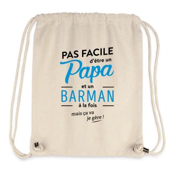 Papa barman - Sac à cordon recyclé Stanley/Stella - blanc naturel - Devant