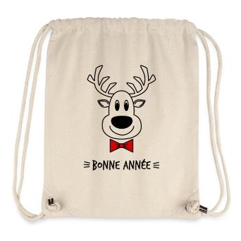 BONNE ANNEE. SAINT SYLVESTRE. NOUVELLE ANNÉE - Sac à cordon recyclé Stanley/Stella - blanc naturel - Devant