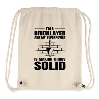 Bricklayer Bricklaying Brick Mason Wall Builder - Stanley/Stella Recycled Gym Bag - natural - Front