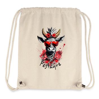 Festayre, féria et taureau fun, pour faire la fête - Sac à cordon recyclé Stanley/Stella - blanc naturel - Devant