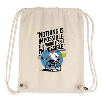 Tennisspieler im Rollstuhl Innovatives Design - Stanley/Stella recycelter Gym Bag - Naturweiß - Vorne