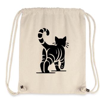 Back view of an elegant cat with stripes - Stanley/Stella Recycled Gym Bag - natural - Front