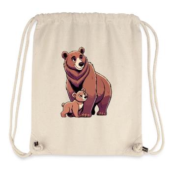 Brown bear mother and child - Stanley/Stella Recycled Gym Bag - natural - Front
